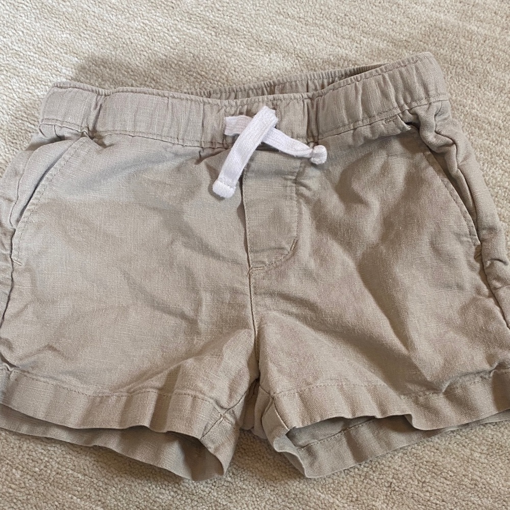 Janie and Jack Beige Kids' Shorts with White Tie
